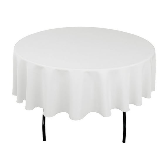 Gowinex White 90" Round Polyester Tablecloth Table Cover