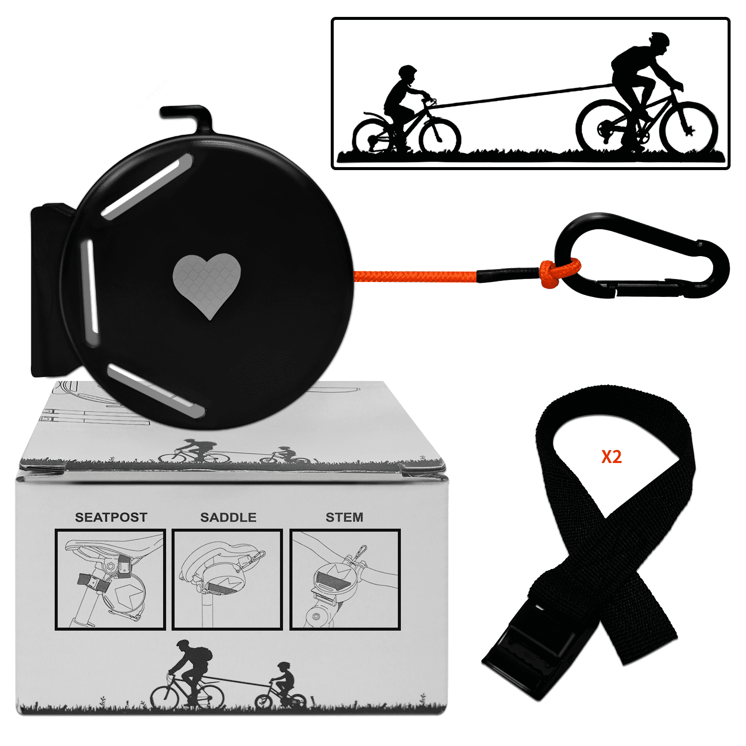 Parent Rope Gowinsee Bike Tow Rope for Kids, Towing Straps Kids,Retractable Bicycle ...