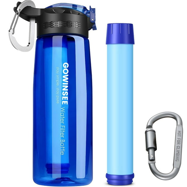 Gowinsee Filtered Water Bottle, Water filter bottle with 4Stage