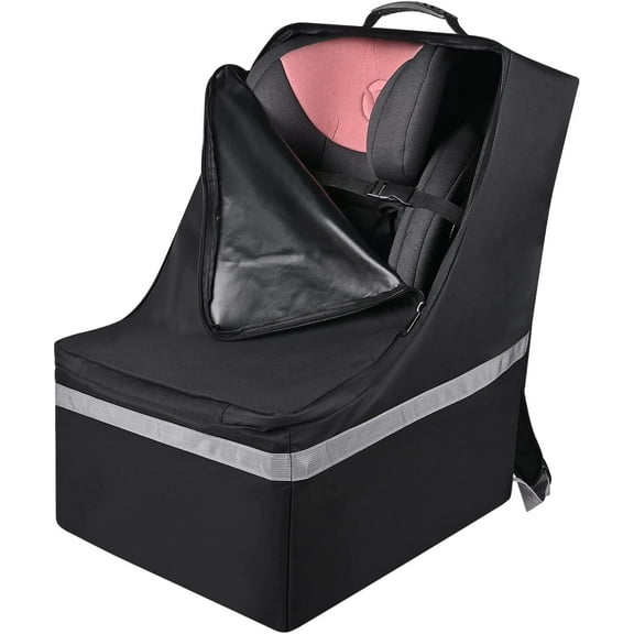 Gowinsee Heavy Duty Padded Car Seat Travel Bag for Baby Car Seats, Black