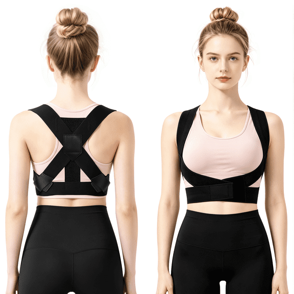 Gowinsee Posture Corrector for Back Support, Hunchback Corrector Invisible for Men and Women (Black, M)