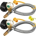 thumbnail image 1 of Gowinsee RV Propane Hoses with Gauge Stainless Steel Braided Connector, 15 Inch, 2 Packs, 1 of 7