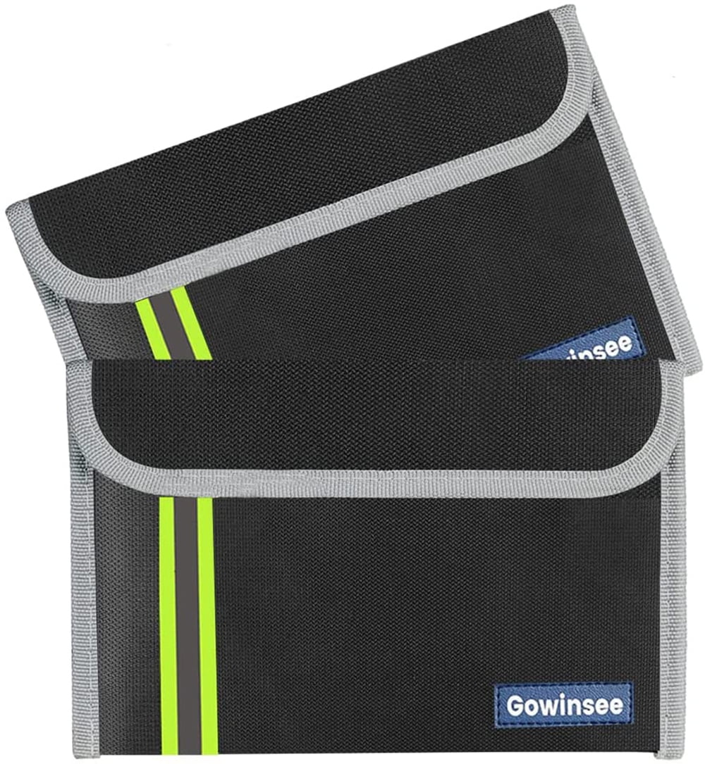 Gowinsee Upgrade Fireproof & Water-Resistant Money Bags with Silicone Coating, 2 Pack