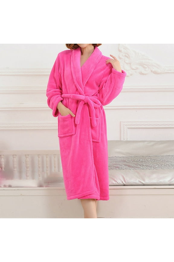 Gown Bath Robe Women And Men's Flannel Hooded Pajamas Bathrobe Long Pajamas Lovers' Home Clothes