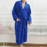 Gown Lingerie Bath Robe Women Solid Thicken Velvet Robe Bathrobe Gown Pajamas Sleepwear Pocket Waistband