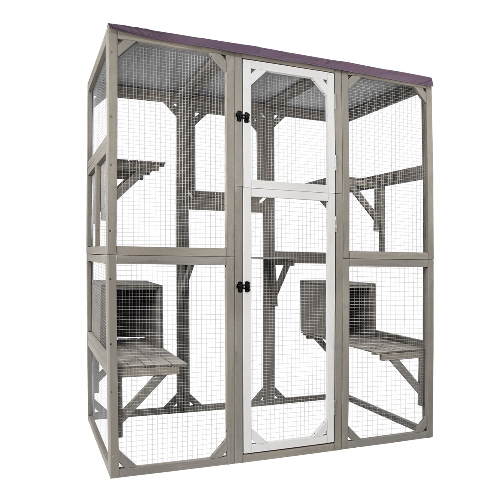 Gowoodhut Catio Outdoor Cat Enclosure for Mulitiple Cats with Tarp Roof