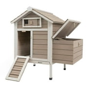 Gowoodhut Chicken Coop Wooden Poultry Cage Outdoor with Nesting Box, Legs, Tray