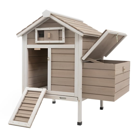 Gowoodhut Chicken Coop Wooden Poultry Cage Outdoor with Nesting Box, Legs, Tray