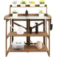 thumbnail image 1 of Gowoodhut Garden Potting Bench with Metal Tabletop,Outdoor Potting Table Workstation Benches with Drawer/Storage Shelf, 1 of 5