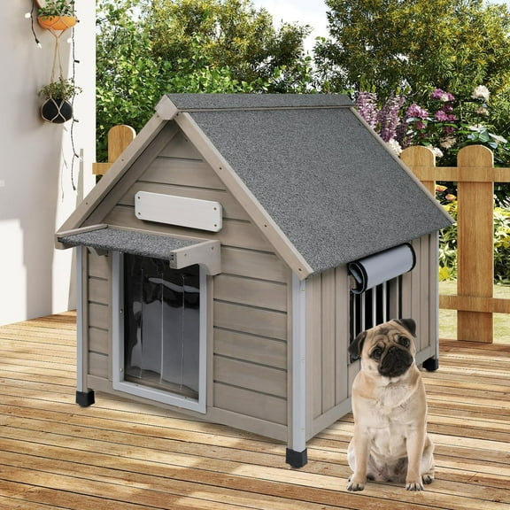 Gowoodhut Outdoor Dog House Waterproof for Medium Sized Dogs , Weatherproof Dog house Indoor Outside Kennel Puppy Shelter