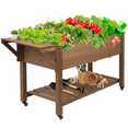 thumbnail image 1 of Gowoodhut Raised Garden Bed Mobile Outdoor Wooden Planter Box with Legs & Side Table, 1 of 7