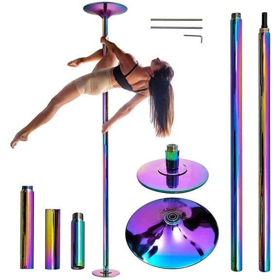 Goxfaca Dancing Poles for Home 45mm Professional Dance Pole with Base Rotating and Static Modes Dancing Equipment for Bedroom Gym Club Home easy to use