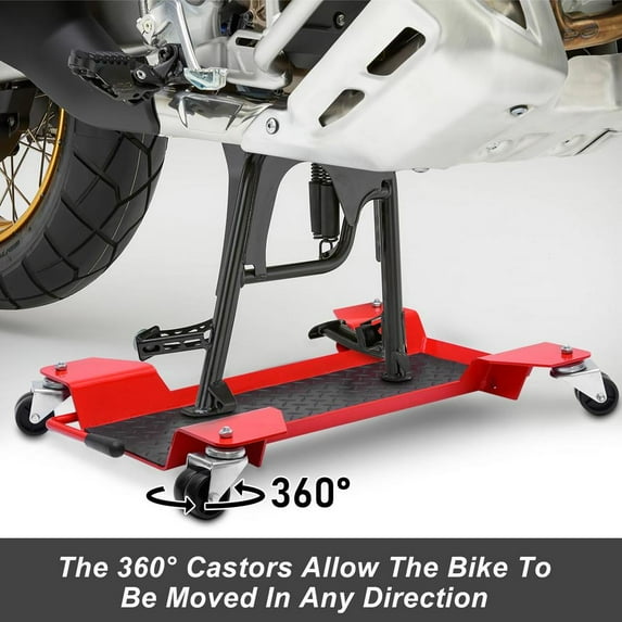 Goxfaca Dirt Bike Stand ,Motorcycle Stand, 771 Lbs Capacity Rear Wheel Lift with 4 Wheels ,Unilateral Elevation Dirtbike Lift Height Stands Lifting for Dirt Pit Bike Repair&Maintainance