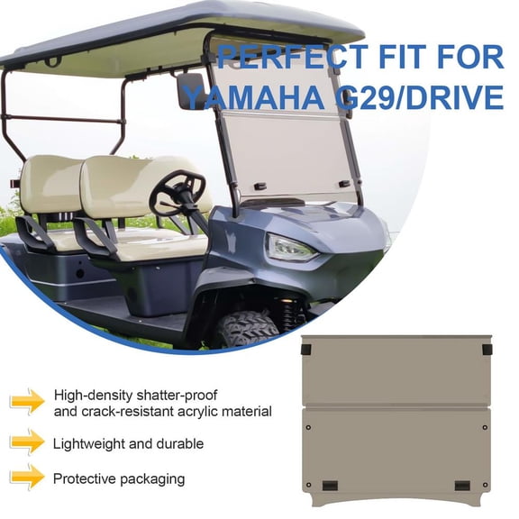 Goxfaca Golf Cart Foldable Windshield Impact Resistant Easy-to-Install Windshield Replacement Golf Cart Windshield Parts Anti-UV For Golf Carts kind