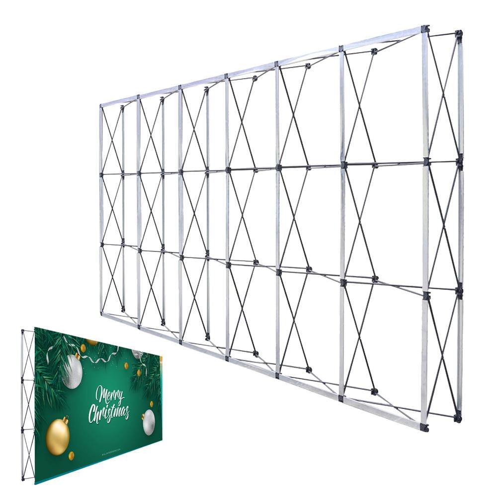 7.5x7.5 FT Pop Up Display Stand - Aluminum Tension Fabric Backdrop For Trade Shows & Events