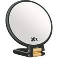 thumbnail image 1 of Goxteam Magnifying Mirror With Handle, Double Side Handheld Mirror With 1x 30x Magnification & Adjustable Handle/Stand, Hand Held Foldable Travel Mirror For Makeup, Black, 1 of 7