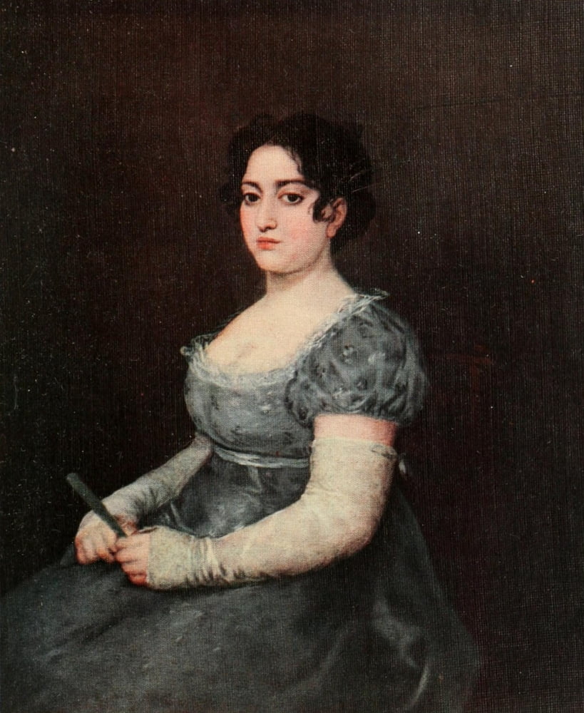 Goya 1914 Woman with the Fan Canvas Art - Francisco Goya (18 x 24)