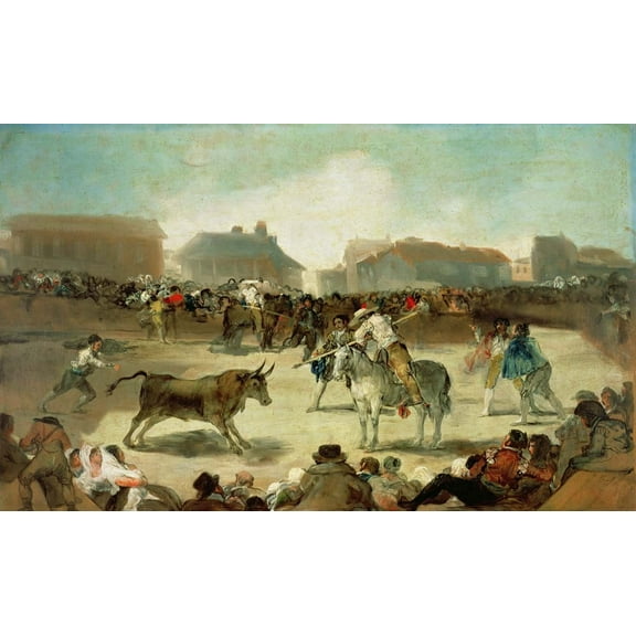 Goya "A Village Bullfight" (18th) Glossy Poster