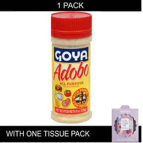 Goya Adobo All Purpose Seasoning With Pepper, 8 oz with Tissue Pack