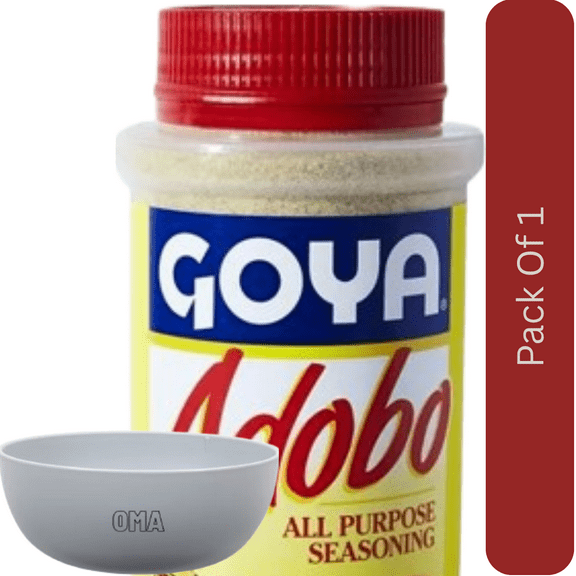 Goya Adobo All-Purpose Seasoning with Pepper, 28 oz. With White Bowl By OMA