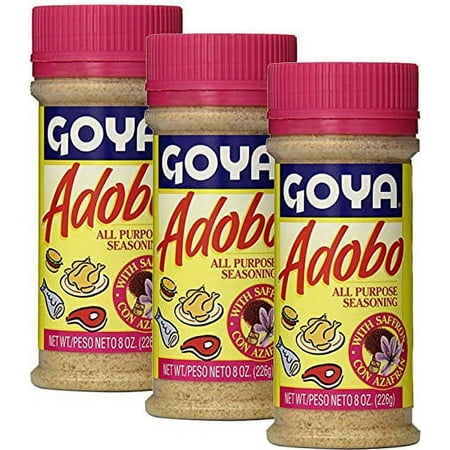 Goya Adobo Seasoning with Saffron Azafran 8 Oz (Pack of 3)