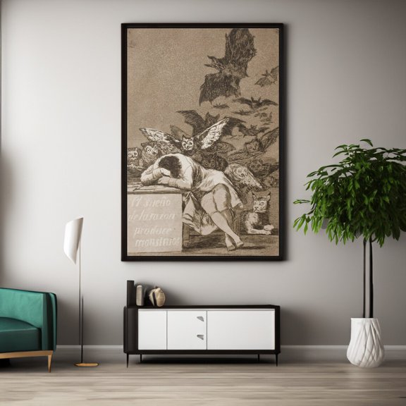 Goya Caprichos Art Print Bat Art Museum Poster, Unframed Paper Poster 8x10in