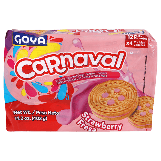 Goya Carnaval Strawberry Cookies, 14.2 oz  Light & Crispy Cookies with Sweet Strawberry Flavor