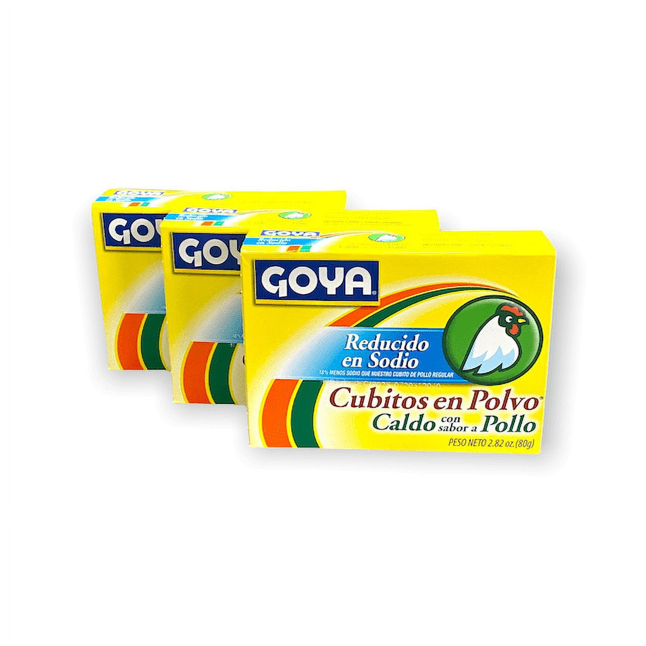 Goya Chicken Bouillon Reduced Sodium, 2.82oz Pack of 3