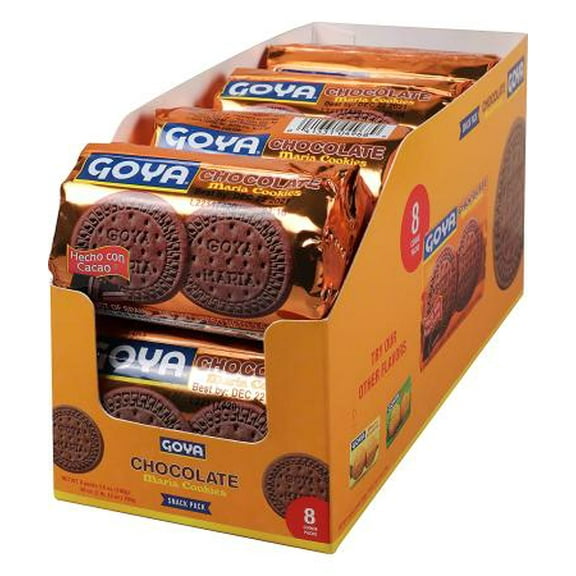 Goya Chocolate Maria Cookies Snack Pack, 8 Packs, 3.5 oz Each