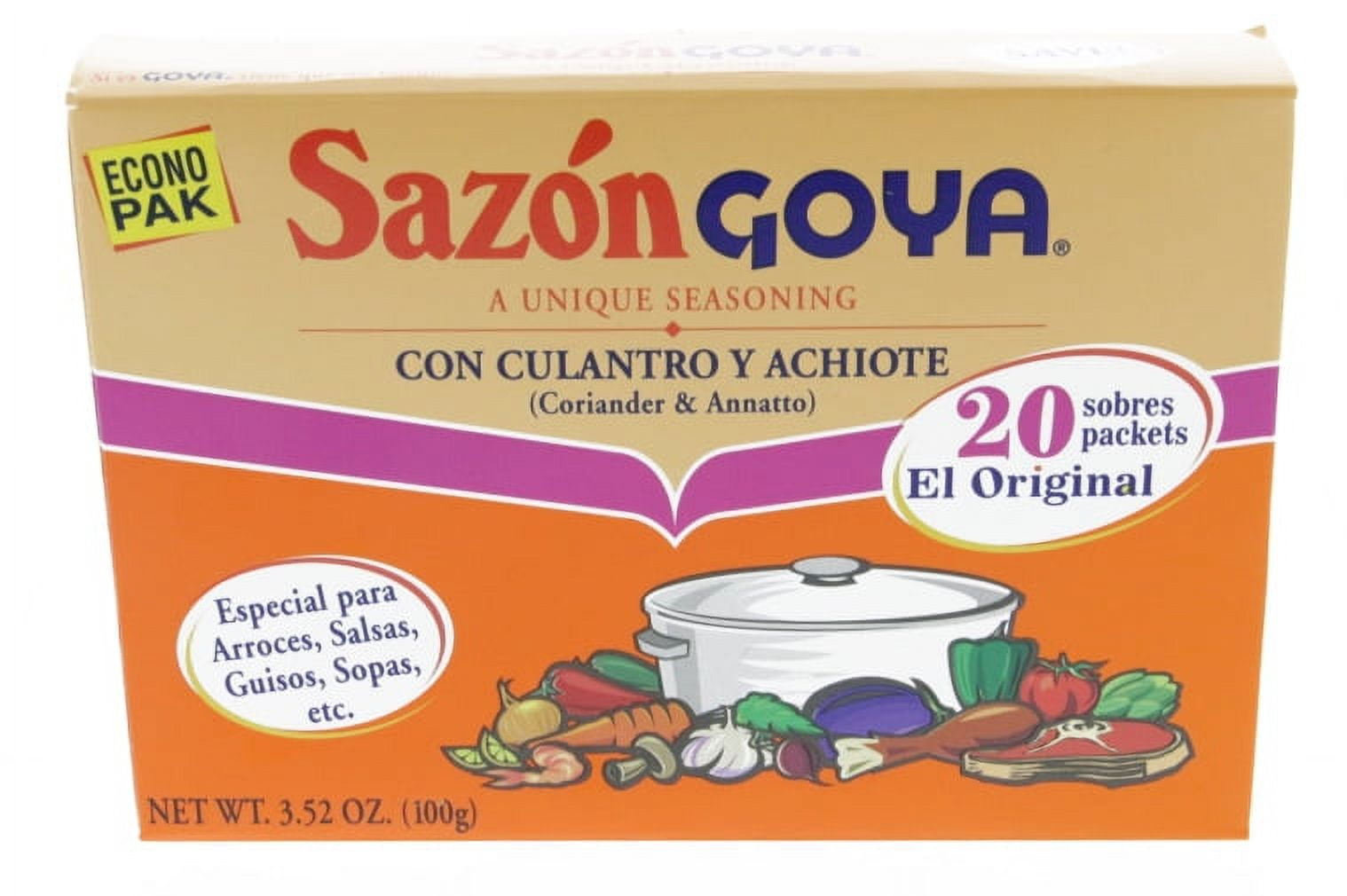 Goya Coriander & Annatto Seasoning 20 Pack Sazon Culantro y Achiote