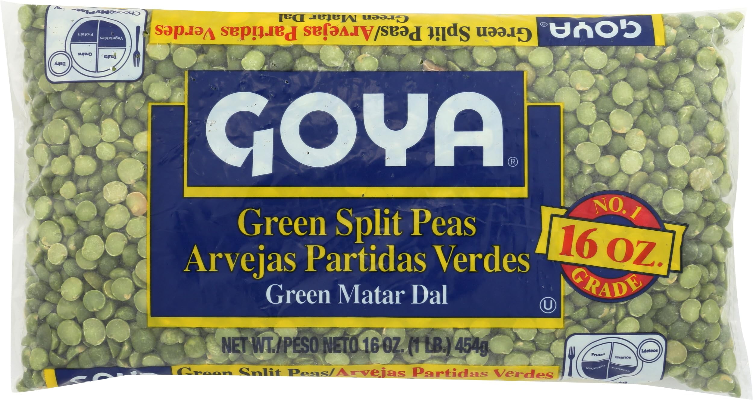 Goya Dry Split Green Peas, Vegan, 16 Ounces (Pack Of 24) Packaging May Vary