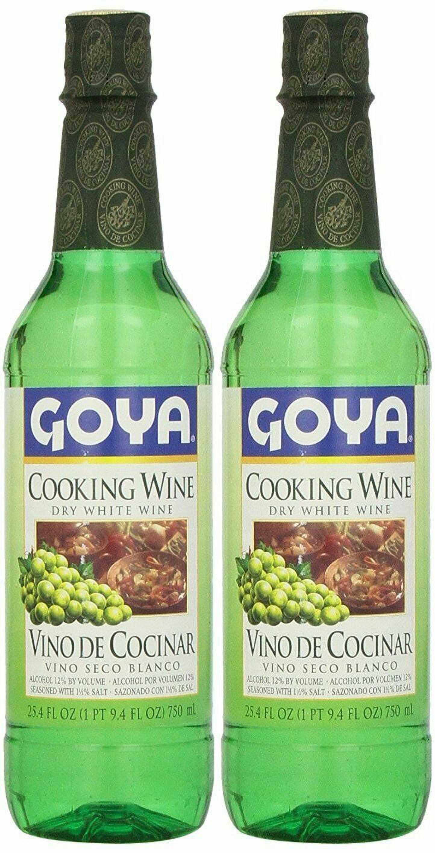 Goya Dry White Cooking Wine 25.4 Fl.Oz. Vino Seco Blanco 750ml (PACK
