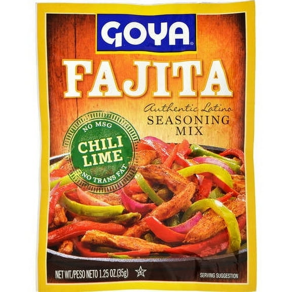 Goya Fajita Authentic Latino Chili Lime Seasoning Mix 1.25 oz.