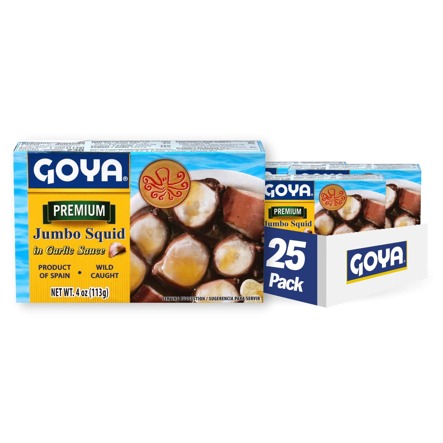 Goya Foods Octopus Style Squid Pieces In Garlic Sauce, 4 Ounce (Pack Of