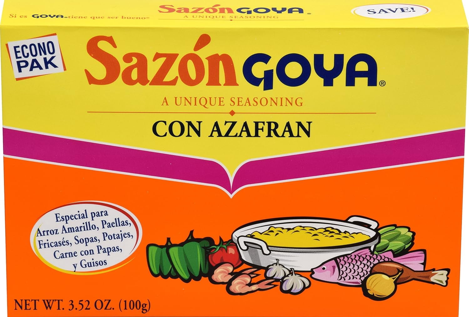 Goya Foods  Sazn Seasoning with Azafran, 3.52 oz