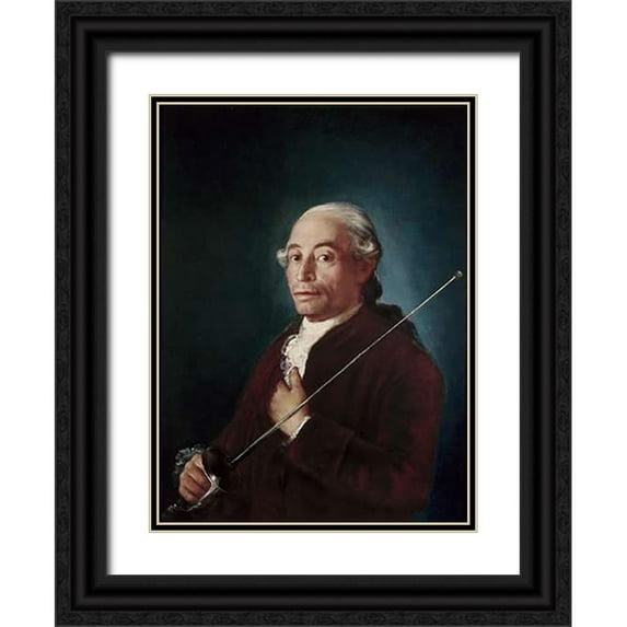 Goya, Francisco De 25x32 Black Ornate Wood Framed with Double Matting Museum Art Print Titled - Portrait of Sabatini