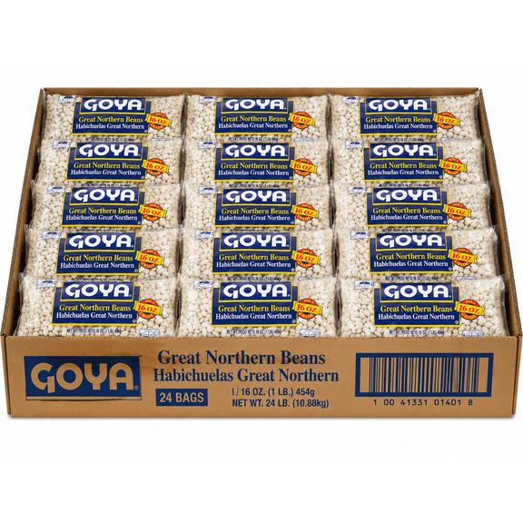 Goya Great Northern Beans Dry White Beans 16 oz Bags 24 Pack