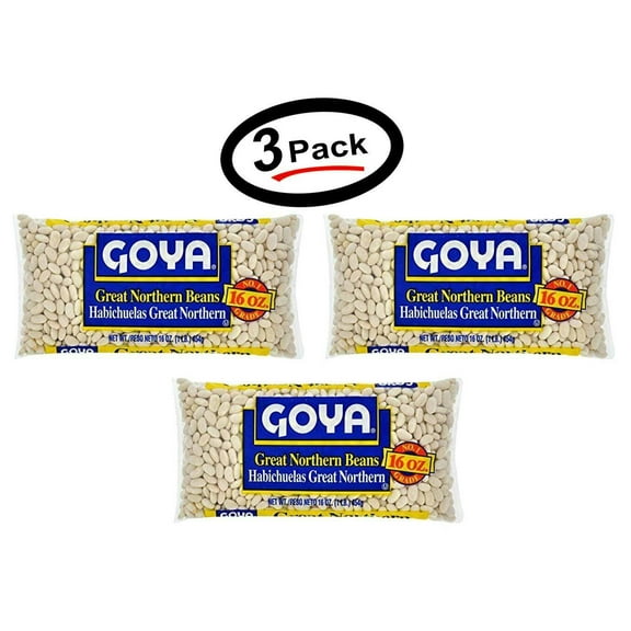 Goya Great Northern Beans Habichuelas 16 Oz. Pack Of 3.