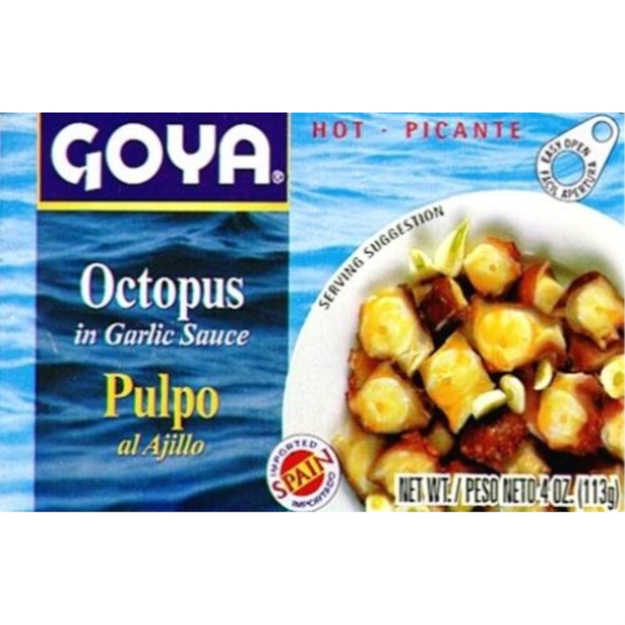 Goya Jumbo Squid Pieces, in Garlic Sauce, Hot, 4 Oz - Walmart.com