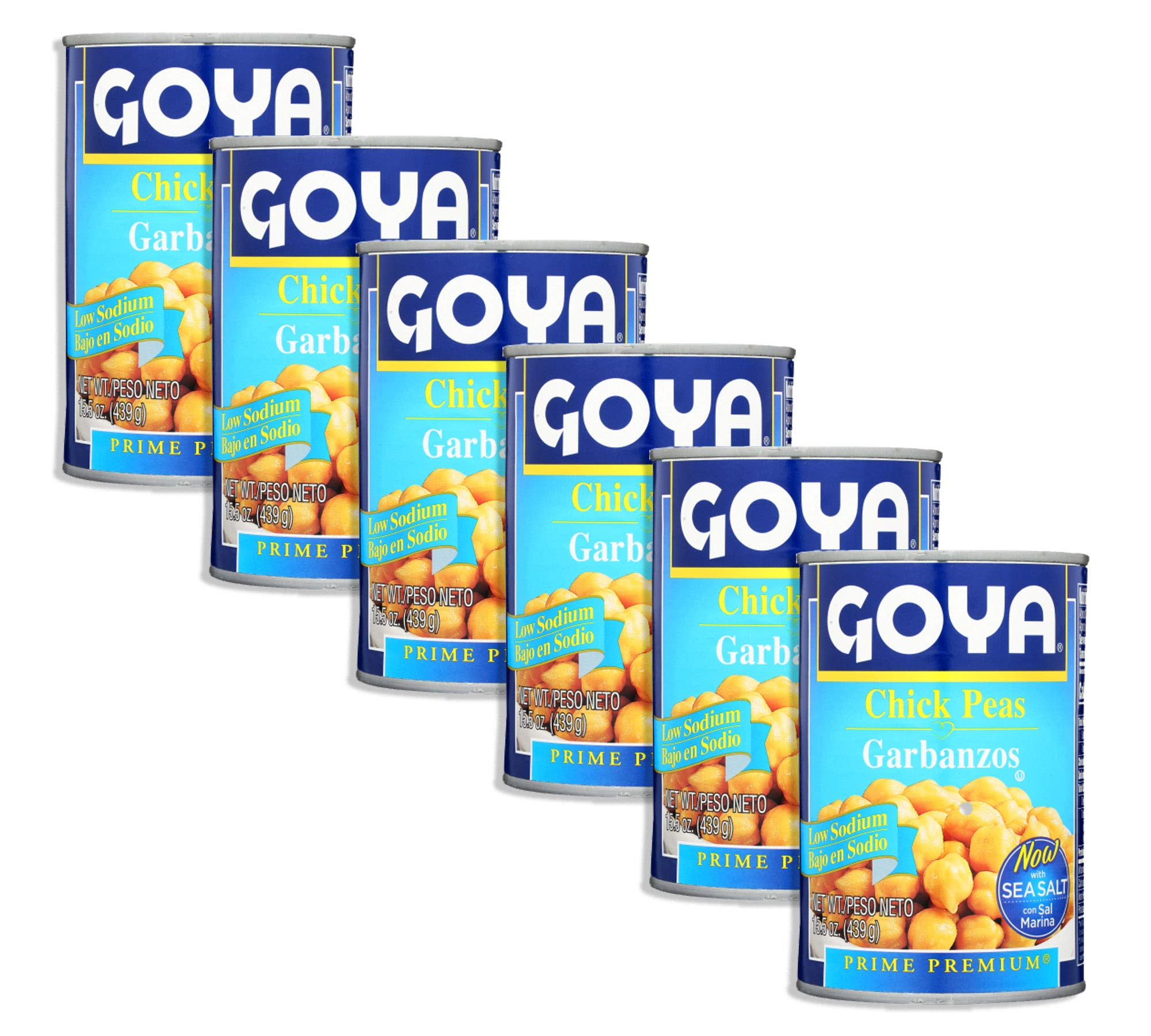Goya Low Sodium Chick Peas 15.5 Oz (6 Pack) Garbanzos Bajo En Sal 
