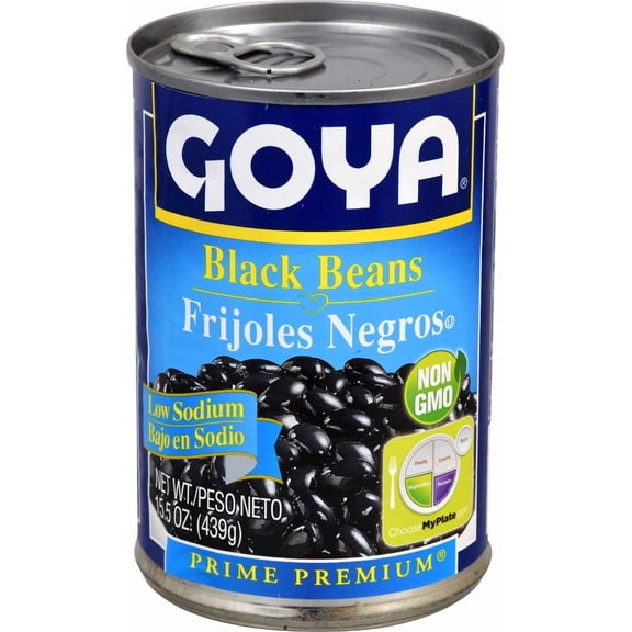 Goya Low Sodium Prime Premium Black Beans 15.5 oz - Pack of 1