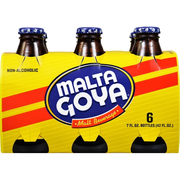 Goya Malta Non-Alcoholic Malt Beverage, 7 fl oz Bottles, 6 Count
