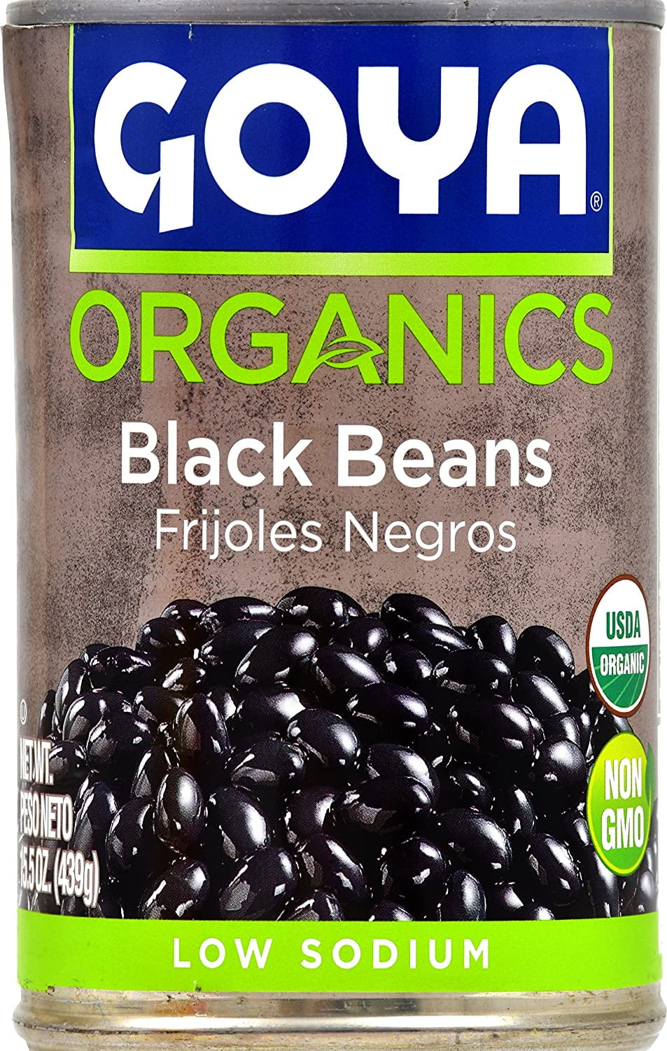 Goya Organic Black Beans Low Sodium 15.5 oz Pack of 3