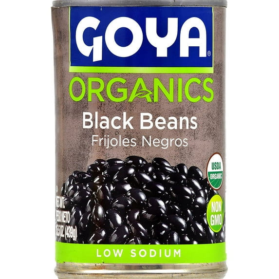 Goya Organic Black Beans Low Sodium - 15.5 oz Pack of 3