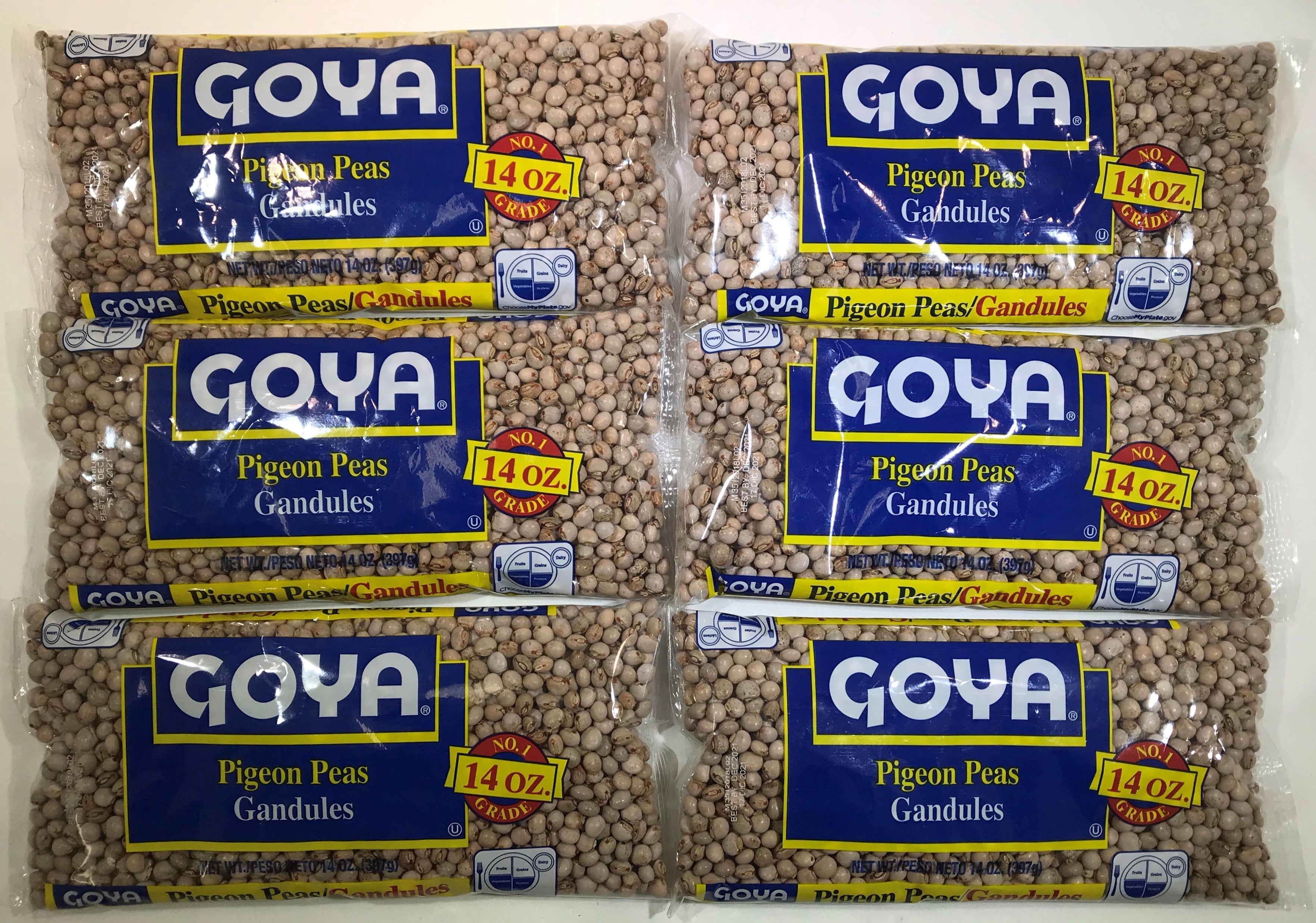 Goya Pigeon Peas 14 oz Gandules pack of 6, 14 oz bags