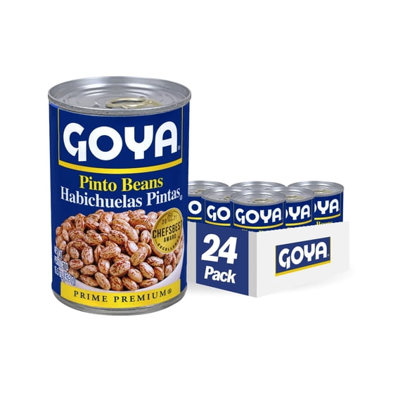 Goya Pinto Beans 15.5 oz, 24 Count Canned Pinto Beans, Bulk Case