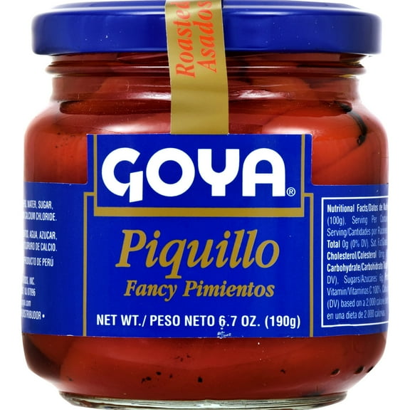 Goya Piquillo Fancy Pimientos Imported From Spain 6.7 Ounce Jar
