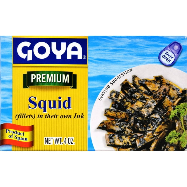 Goya Premium Squid Fillets in Squid Ink, 4 oz Can - Walmart.com
