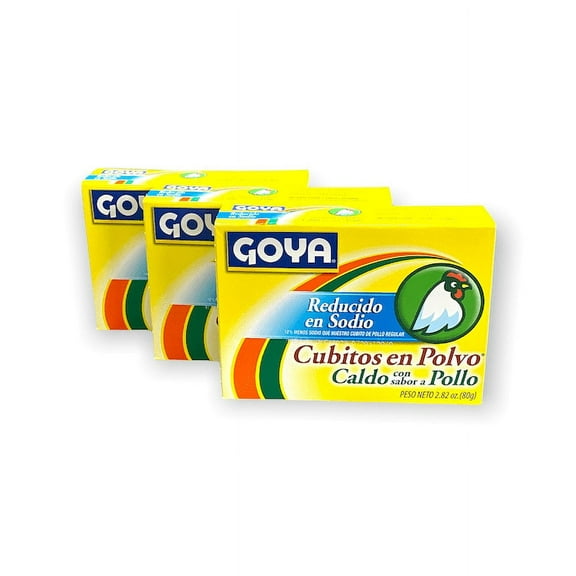 Goya Reduced Sodium Chicken Bouillon Cubes, 3 Pack, 2.82 oz