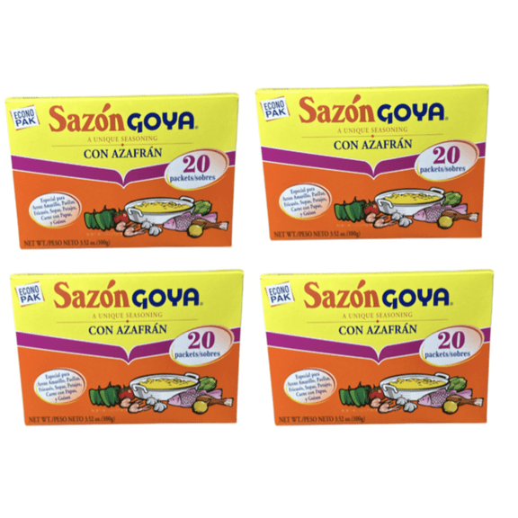 Goya Sazon Con Azafran - 3.52 Oz (4 Packs) Packaging May Vary